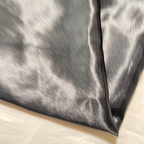 35” Black Satin Square Scarf Neck Tie Satin Large Square - Picture 3 of 5